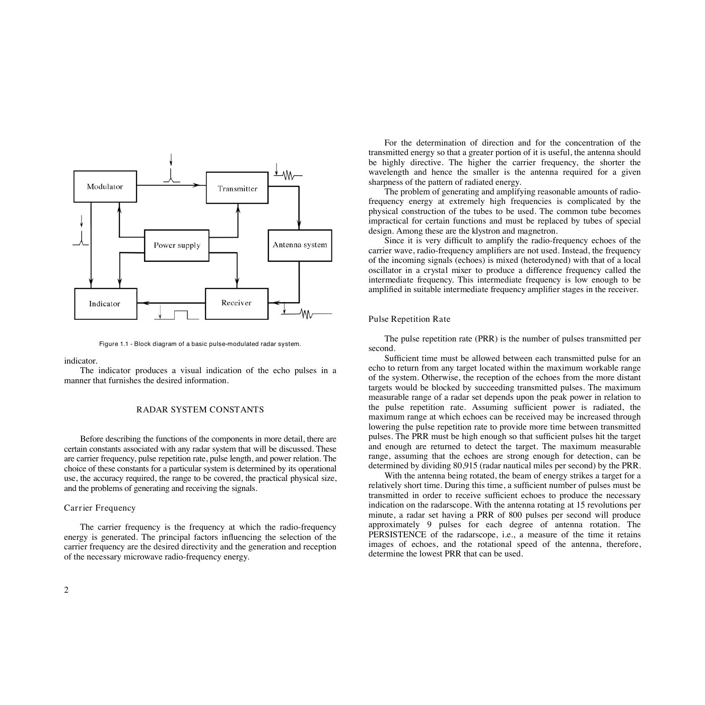 Pub 1310 Ch.1 — basic radar system block diagram
