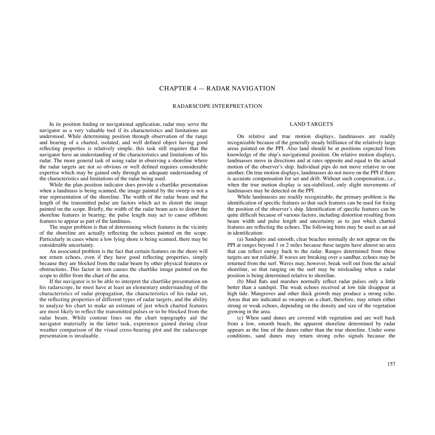 Cover page of Chapter 4 · Navigation by Radar