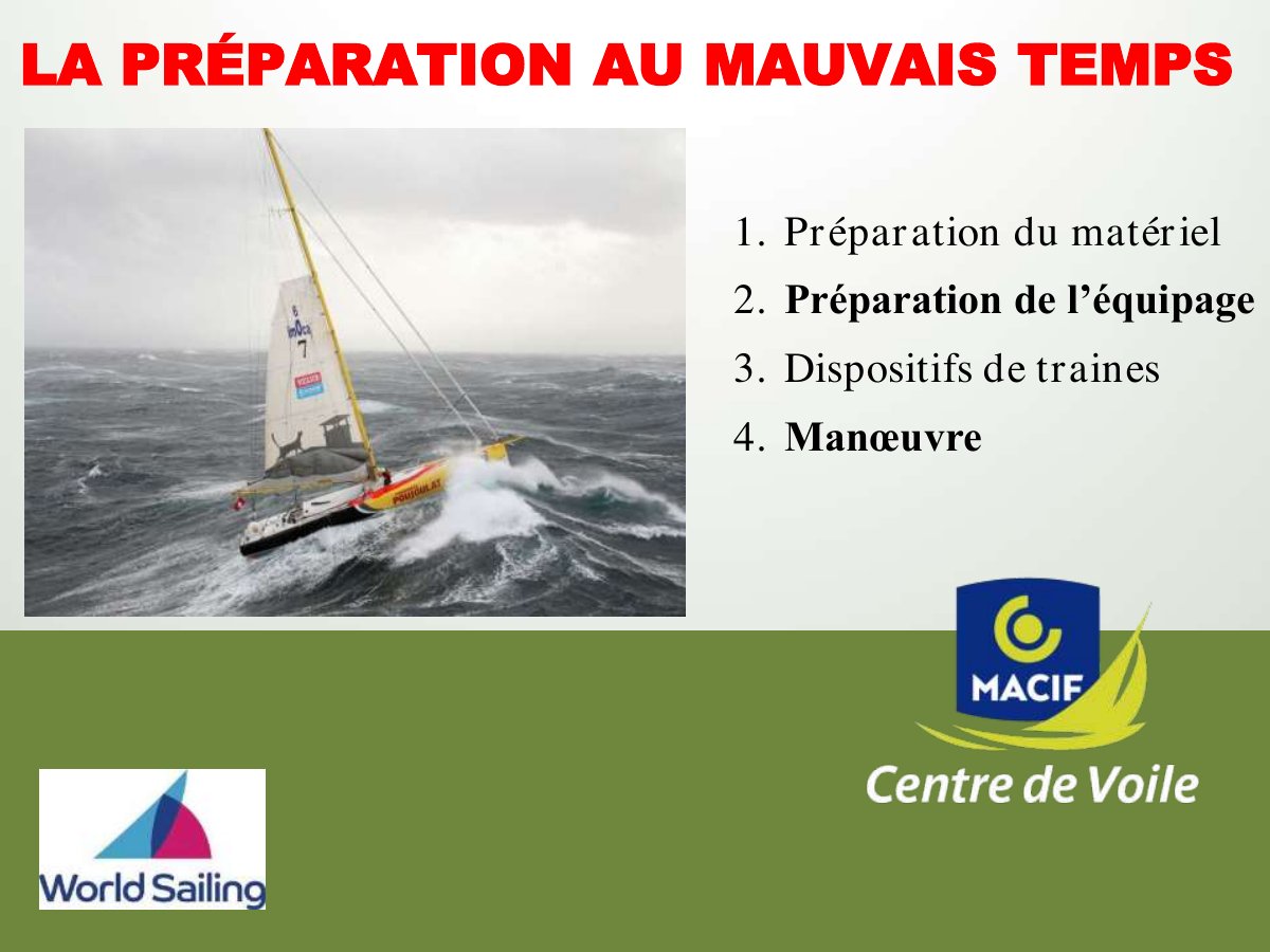 Cover slide for Préparation du bateau au mauvais temps